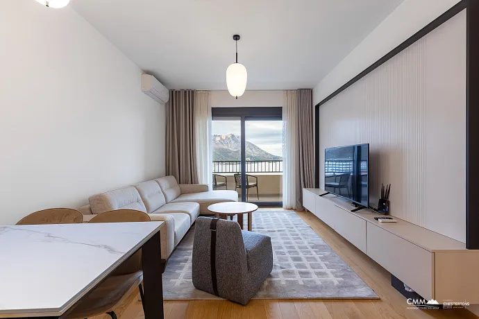 Luxury Two-Bedroom Apartment in Bečići – Panoramic Sea View of Sveti Stefan