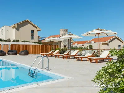 A complex of modern villas with a beautiful view