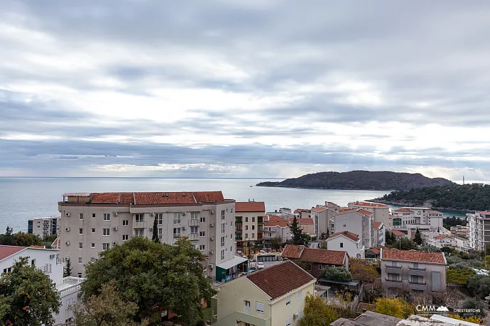 Luxury Two-Bedroom Apartment in Bečići – Panoramic Sea View of Sveti Stefan