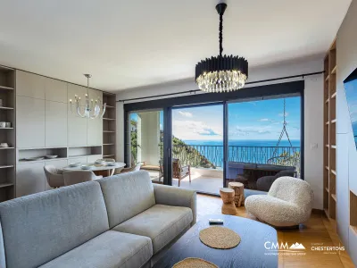 Three bedroom apartment with panoramic views of Sveti Stefan