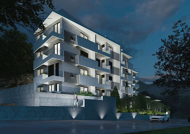 New modern building in Petrovac in a complex with a swimming pool