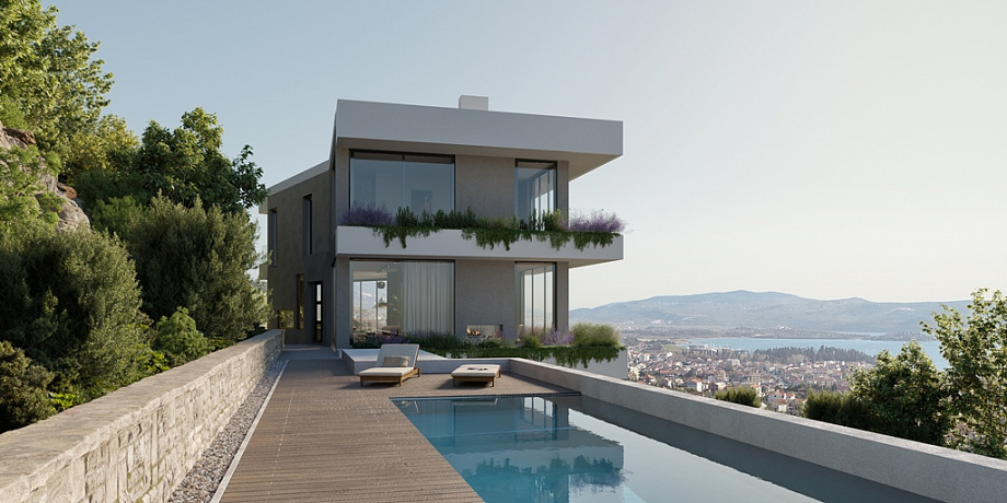 Villa with a unique view of the sea and Porto Montenegro