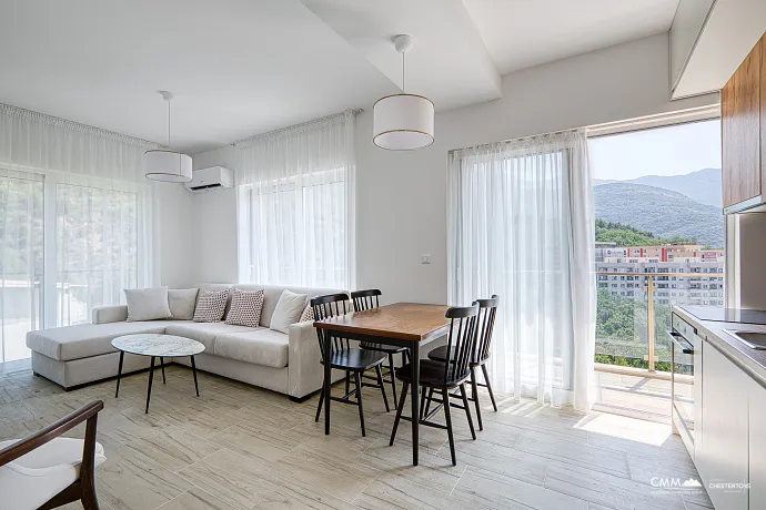 Furnished Sea View Apartment – 43 m² | 5★ Residential Complex in Bečići with Premium Amenities
