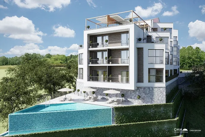 Apartments in a complex with swimming pool in Tivat