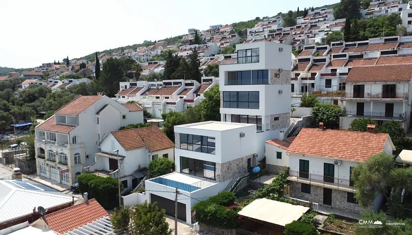 New villas on the seafront in the town of Krasici