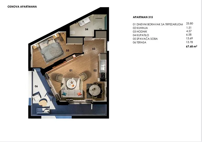 Sophisticated 69 m² apartment Vuelo Sobre Bečići