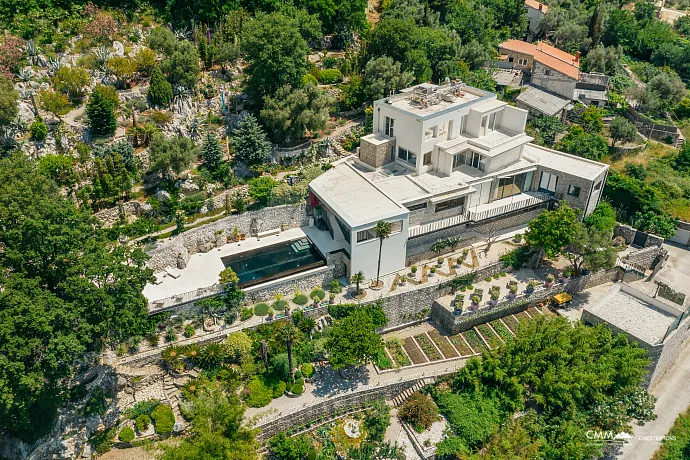 Elegant Stone Mansion with Sea View near Sveti Stefan