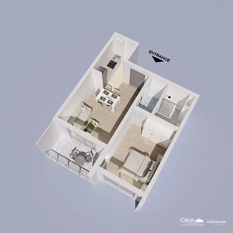 One-Bedroom Apartment, 38 m² in Bečići