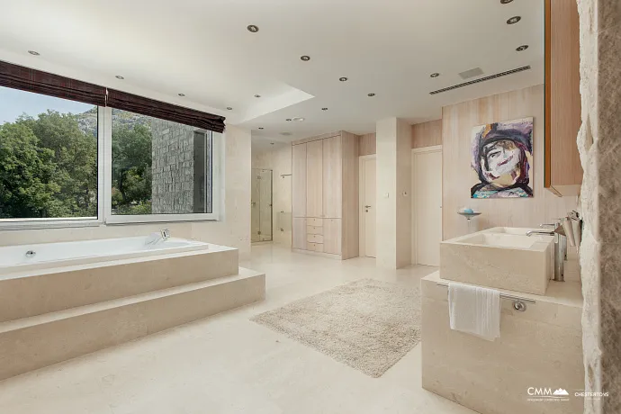 Elegant Stone Mansion with Sea View near Sveti Stefan