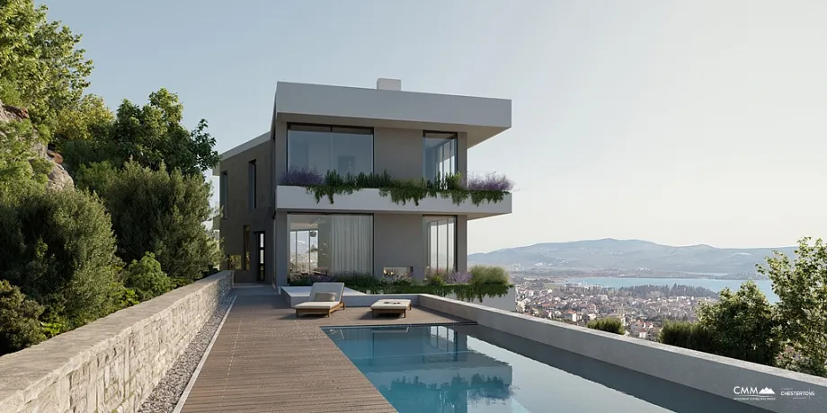 Villa with a unique view of the sea and Porto Montenegro