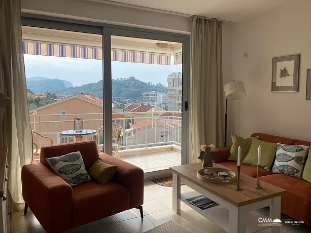 Apartment 50m2 with one bedroom and sea view in Petrovac