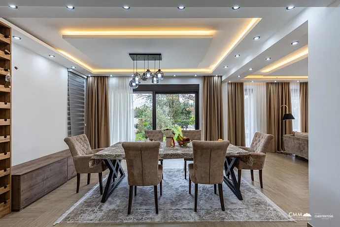 Luxurious three-storey villa with a large yard