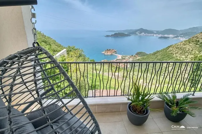 3-Bedroom Apartment, 90 m², Blizikuće — Sea View of Sveti Stefan