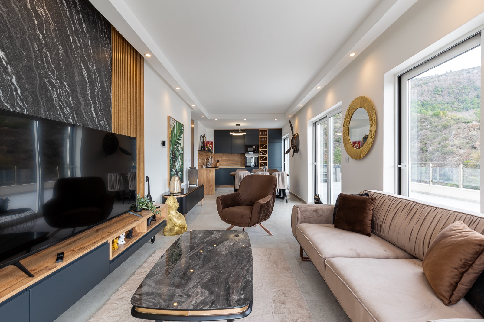 For sale: a spacious and luxuriously furnished three-bedroom apartment in the Sunny Side complex.  Becici Budva