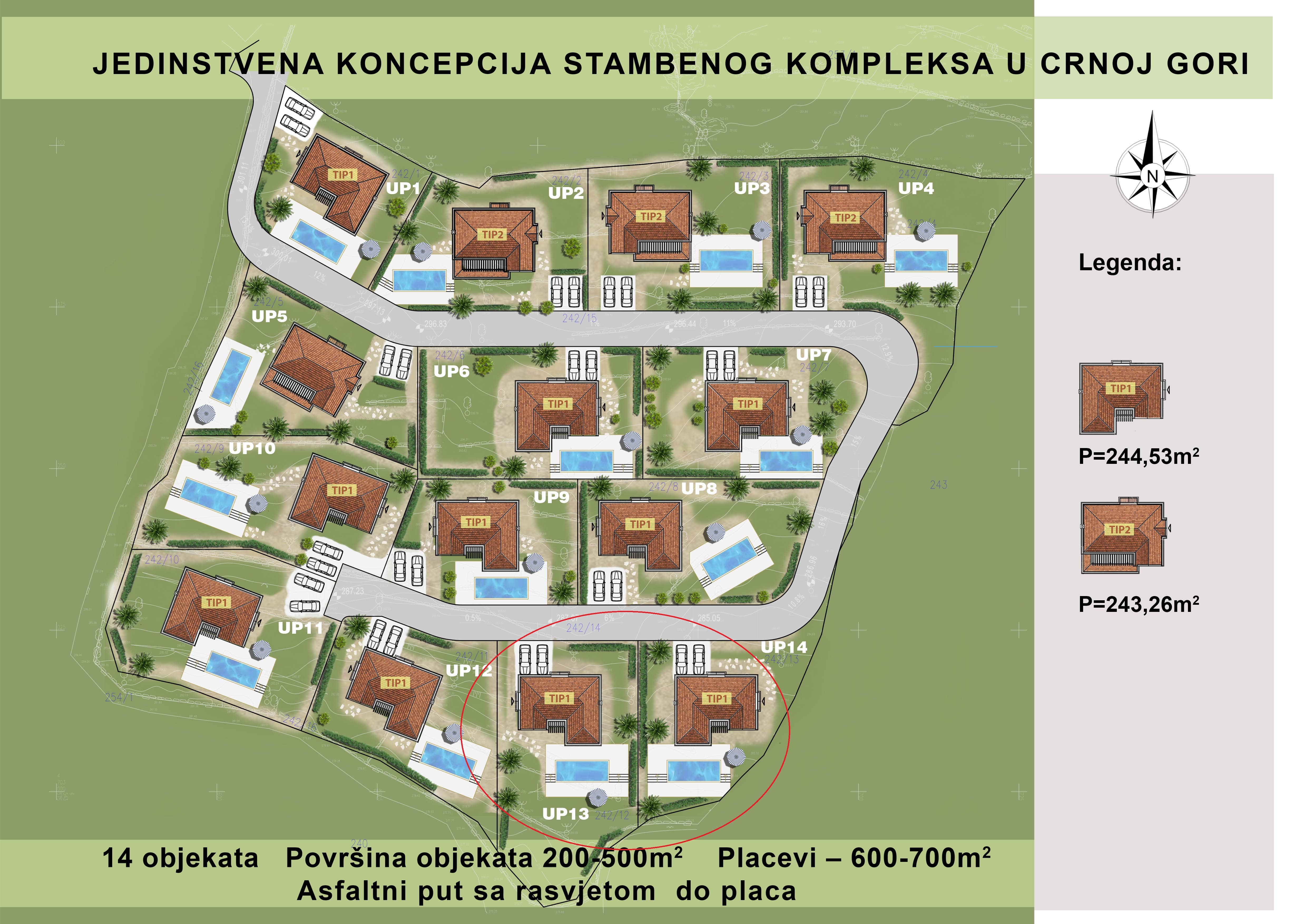 Urbanized plot for the construction of two villas in Trebesinj, Herceg Novi   Herceg-Novi