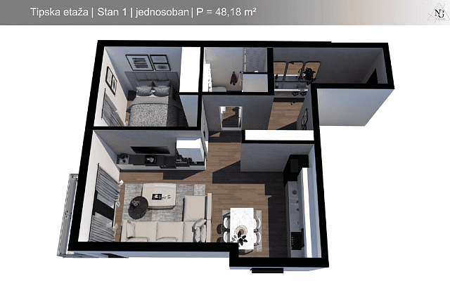 For sale apartment in Rafailovici in a great location