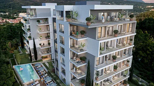 Apartments in Bar with a Pool and Breathtaking Sea View
