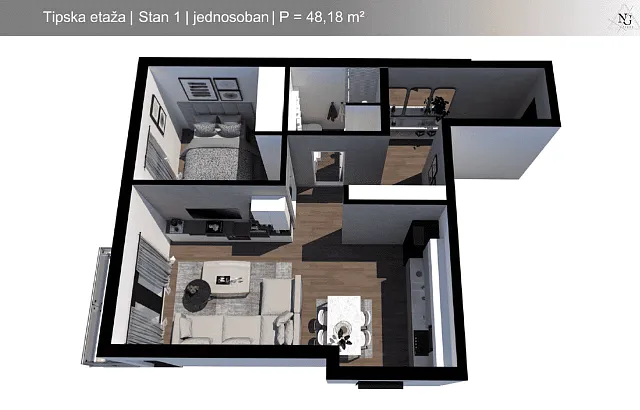 For sale apartment in Rafailovici in a great location