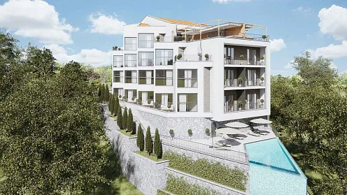 Apartments in a complex with swimming pool in Tivat — photo 2